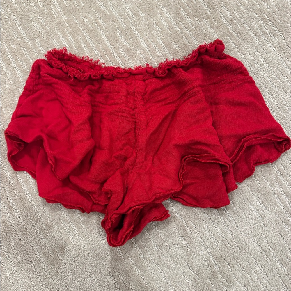 Free people women’s red flowy shorts
